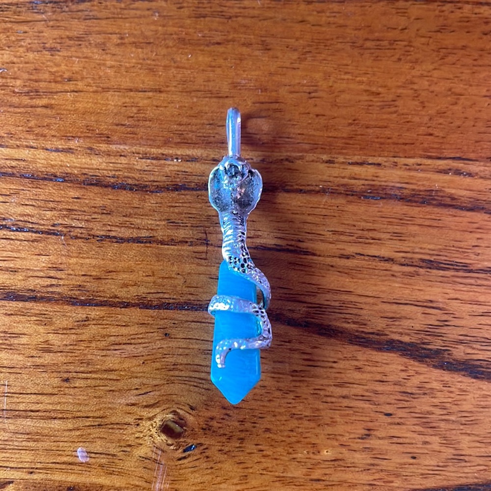 silver snake charm-pendant (925 Italy silver/turquoise)